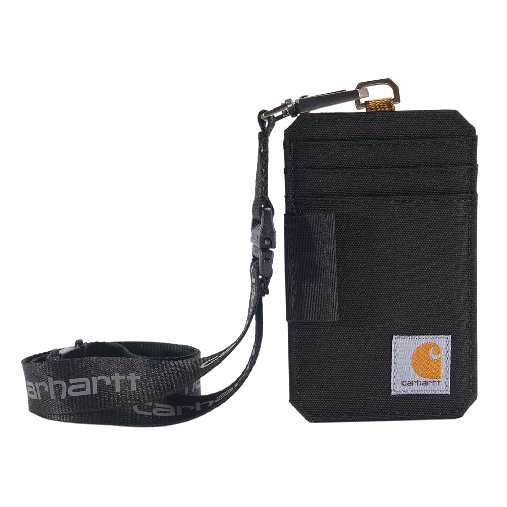 Carhartt Nylon Duck ID Holder and Lanyard, Black at Amazon